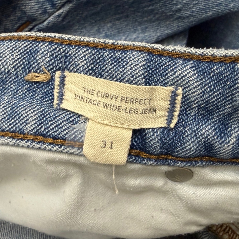 Madewell Curvy Perfect Vintage Wide Leg Jean Sz 31 Med Wash High Rise READ - Picture 5 of 5